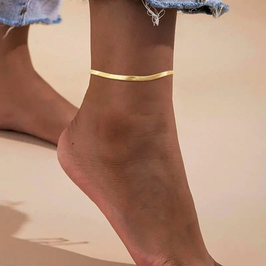 Adjustable Snake Chain Anklet for Women Girls WEM Support (www.WEM.support)