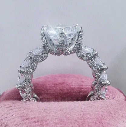 Super Sparkling Full Diamond Engagement Ring for Women WEM Support (www.WEM.support)