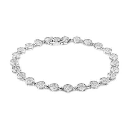 .925 Sterling Silver 2.0 Cttw Round Diamond Link Bracelet (G-H Color, I1-I2 Clarity) - 7.25" WEM Support (www.WEM.support)