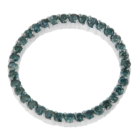 14K White Gold Treated Blue Diamond Pendant Necklace (1 cttw, Blue Color, I1-I2 Clarity) WEM Support (www.WEM.support)
