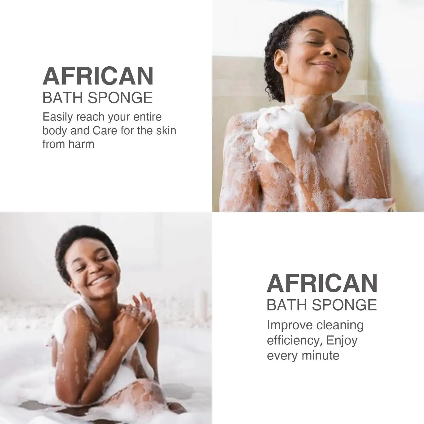 3 Piece Bright Style African exfoliating net Exfoliating Shower Set Long Bath Sponges for Smooth, Refreshed Skin, The Exterior Gleams - Ideal for Daily Use (Bright Yellow, Pink, Purple) Bright Yellow,Pink,Purple My Store