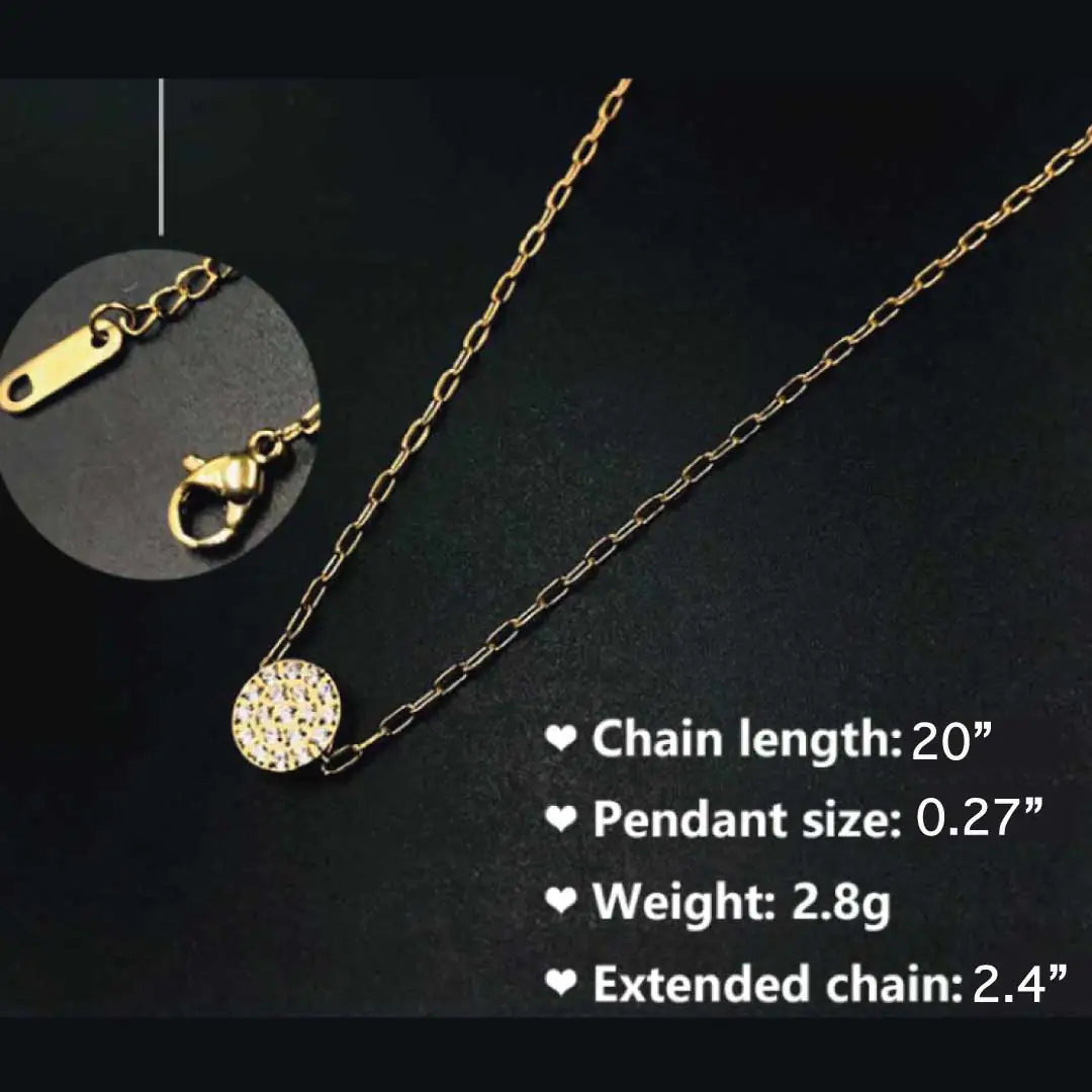Stainless Steel Gold Sun Necklace WEM Support (www.WEM.support)