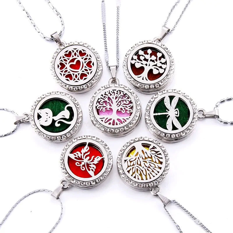 10 Styles Aroma Oil Diffuser Perfume Necklace WEM Support (www.WEM.support)