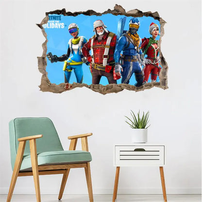3D Fortnite PVC Wall Stickers for Home Decor