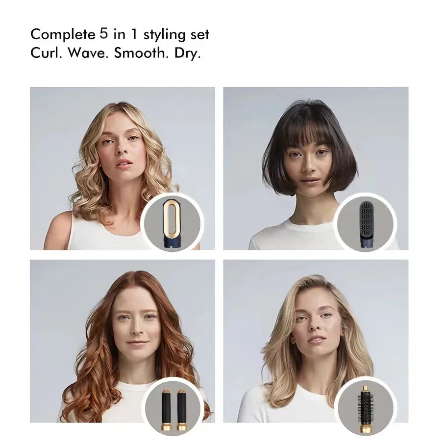 Straight Hair Set With Electric Curler WEM Support (www.WEM.support)
