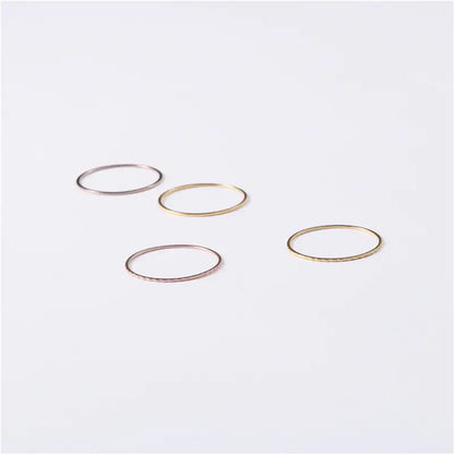 18K Fine Glossy Stacked Titanium Steel Ring
