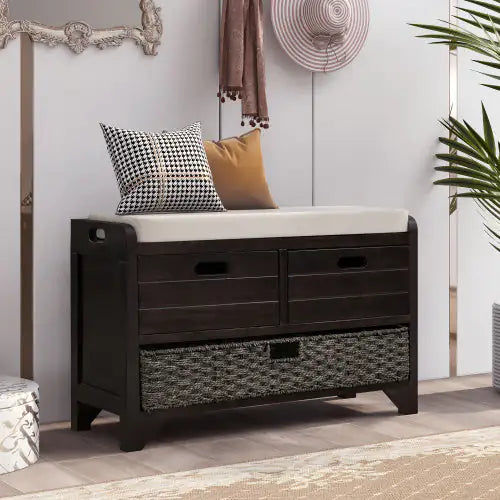 Storage Stool With Detachable Basket And 2 Drawers WEM Support (www.WEM.support)