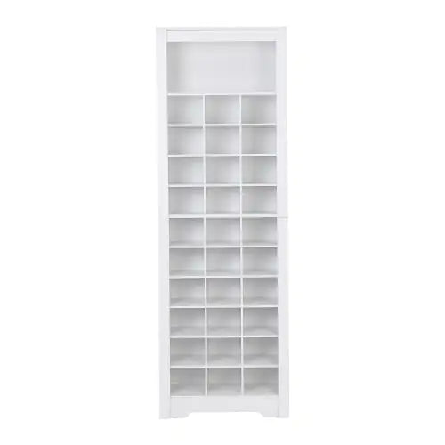 Stylish Design 30 Shoe Cabinet Console, Modern Shoe Cabinet, Multiple Storage Capacity, Self-standing High Cabinet, Suitable For Hallway, Bedroom, White WEM Support (www.WEM.support)