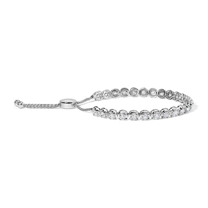 14K White Gold 6.00 Cttw Diamond 4”-10” Adjustable Bolo Tennis Bracelet (I-J Color, I1-I2 Clarity) WEM Support (www.WEM.support)
