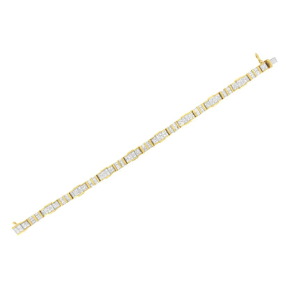 14K Yellow Gold Baguette and Princess-Cut Diamond Bracelet (8.30 cttw, H-I Color, SI1-SI2 Clarity) WEM Support (www.WEM.support)