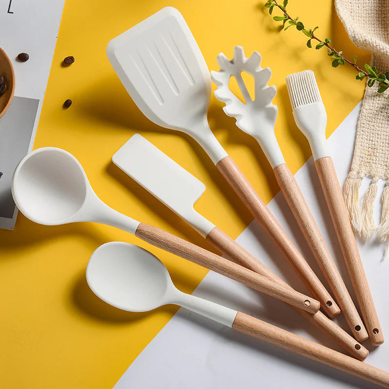White Silicone Kitchenware Set HejK.com Marketplace LLC