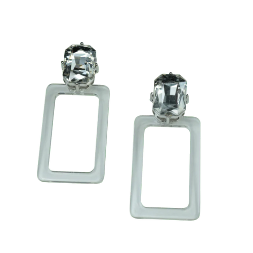 Zully Earrings- Clear WEM Support (www.WEM.support)