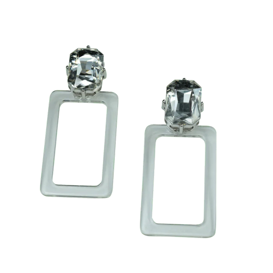 Zully Earrings- Clear WEM Support (www.WEM.support)