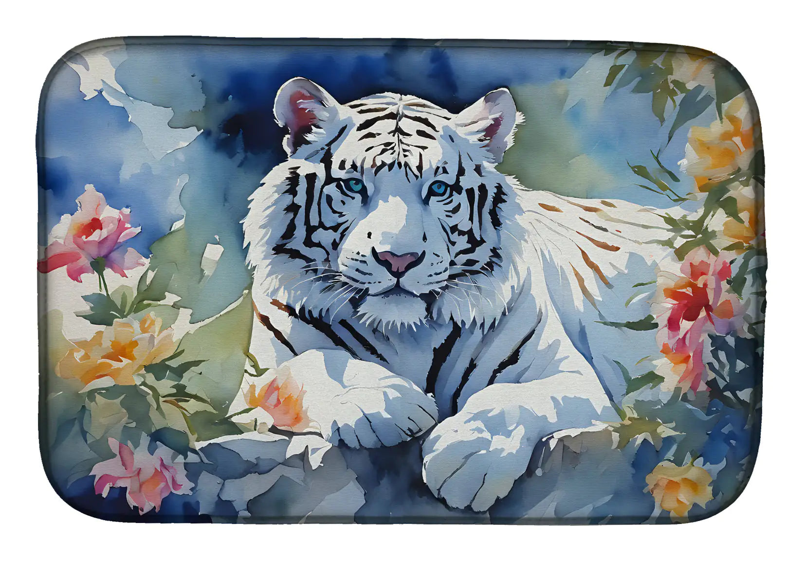 White Tiger Dish Drying Mat WEM Support (www.WEM.support)