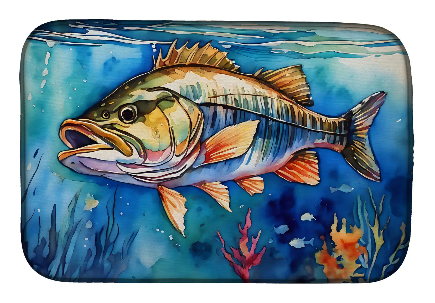 Striped Bass Dish Drying Mat WEM Support (www.WEM.support)