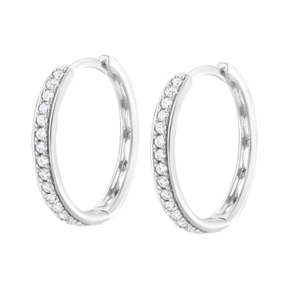 .925 Sterling Silber 1/2 Karat Laborgezüchtete Diamant-Creolen (F-G Farbe, VS2-SI1 Reinheit) WEM Support (www.WEM.support)