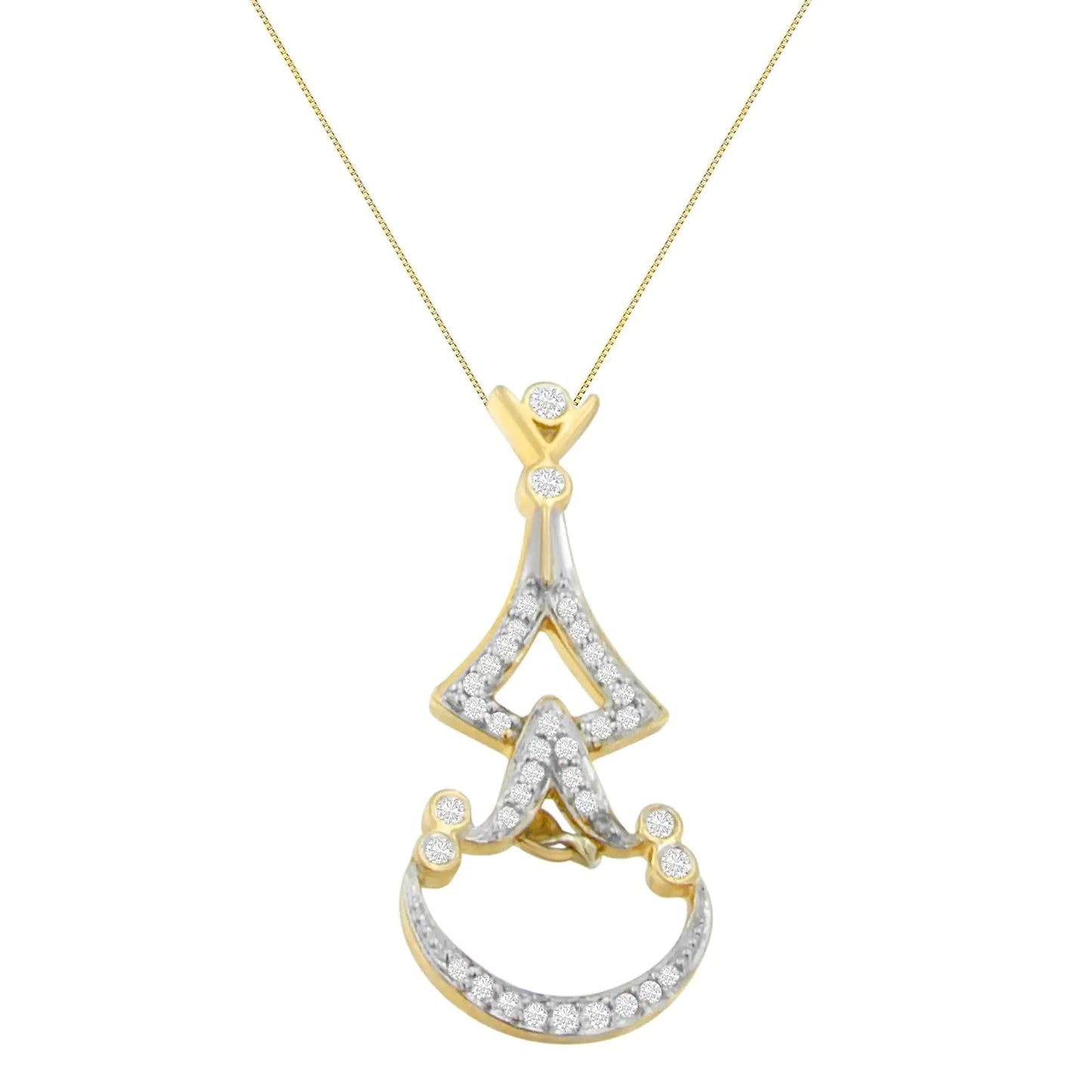 14K Yellow Gold 1/3 cttw Round Diamond Pendant Necklace (H-I, SI2-I1) WEM Support (www.WEM.support)