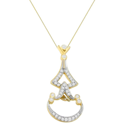 14K Yellow Gold 1/3 cttw Round Diamond Pendant Necklace (H-I, SI2-I1) WEM Support (www.WEM.support)