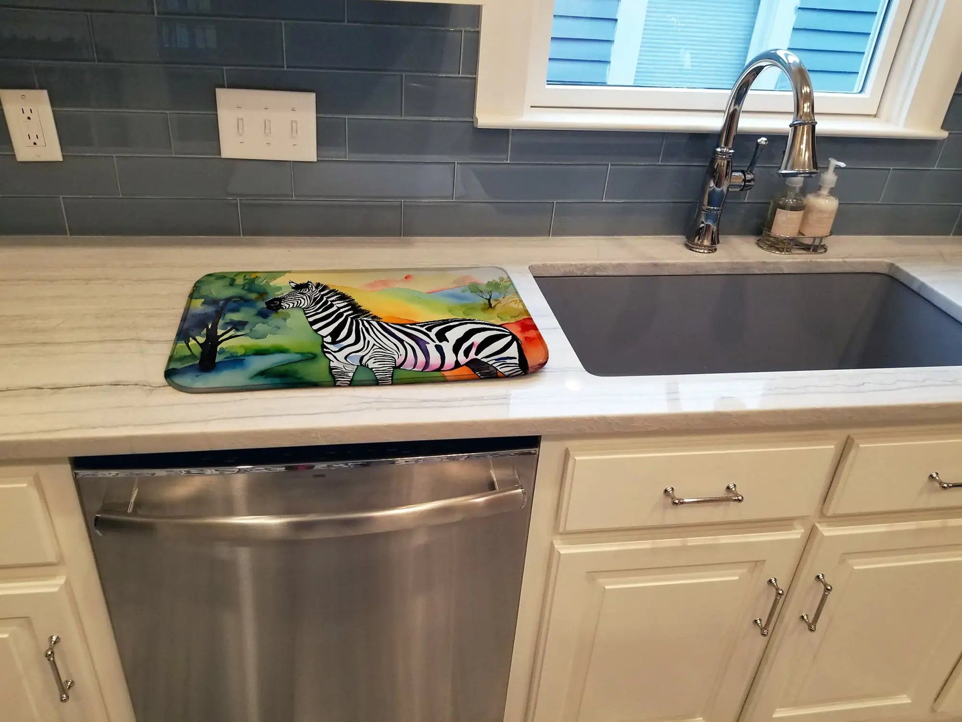 Zebra Dish Drying Mat WEM Support (www.WEM.support)