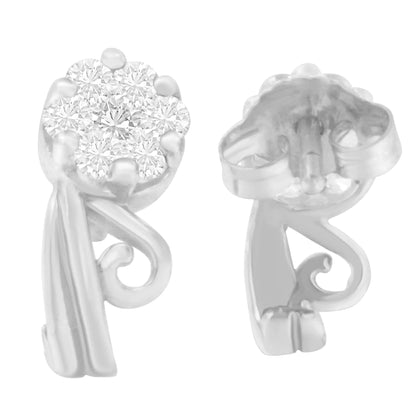 14K White Gold 1/2 cttw Round Cut Diamond Earrings (H-I, I1-I2) WEM Support (www.WEM.support)