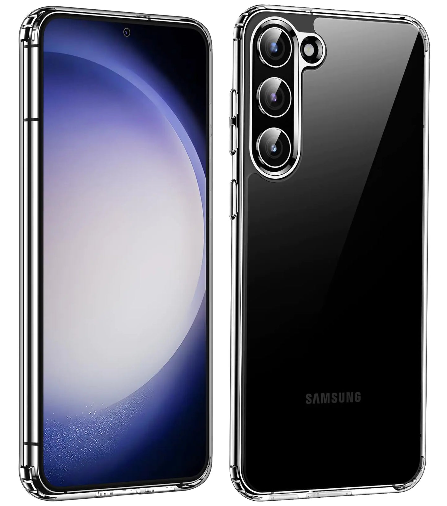 Temdan Crystal Clear Designed for Samsung Galaxy S23 Case,[Anti-Yellowing][Military Grade Drop-Proof] Slim Fit Soft TPU + PC Shockproof Case-Clear