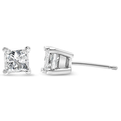 14K Weißgold 3/8 Karat Laborgezüchtete Princess-Cut Diamant Solitär Ohrstecker mit 4-Krappenfassung (VS1-VS2 Reinheit, F-G Farbe) WEM Support (www.WEM.support)
