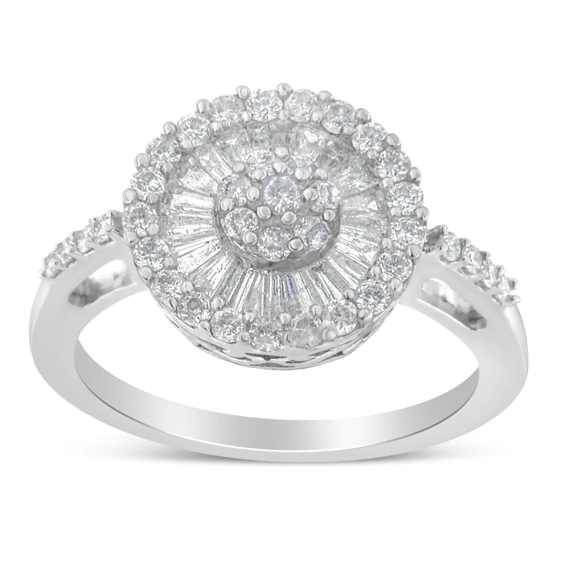 10KT White Gold Diamond Cocktail Ring (1 cttw, H-I Color, SI2-I1 Clarity) WEM Support (www.WEM.support)