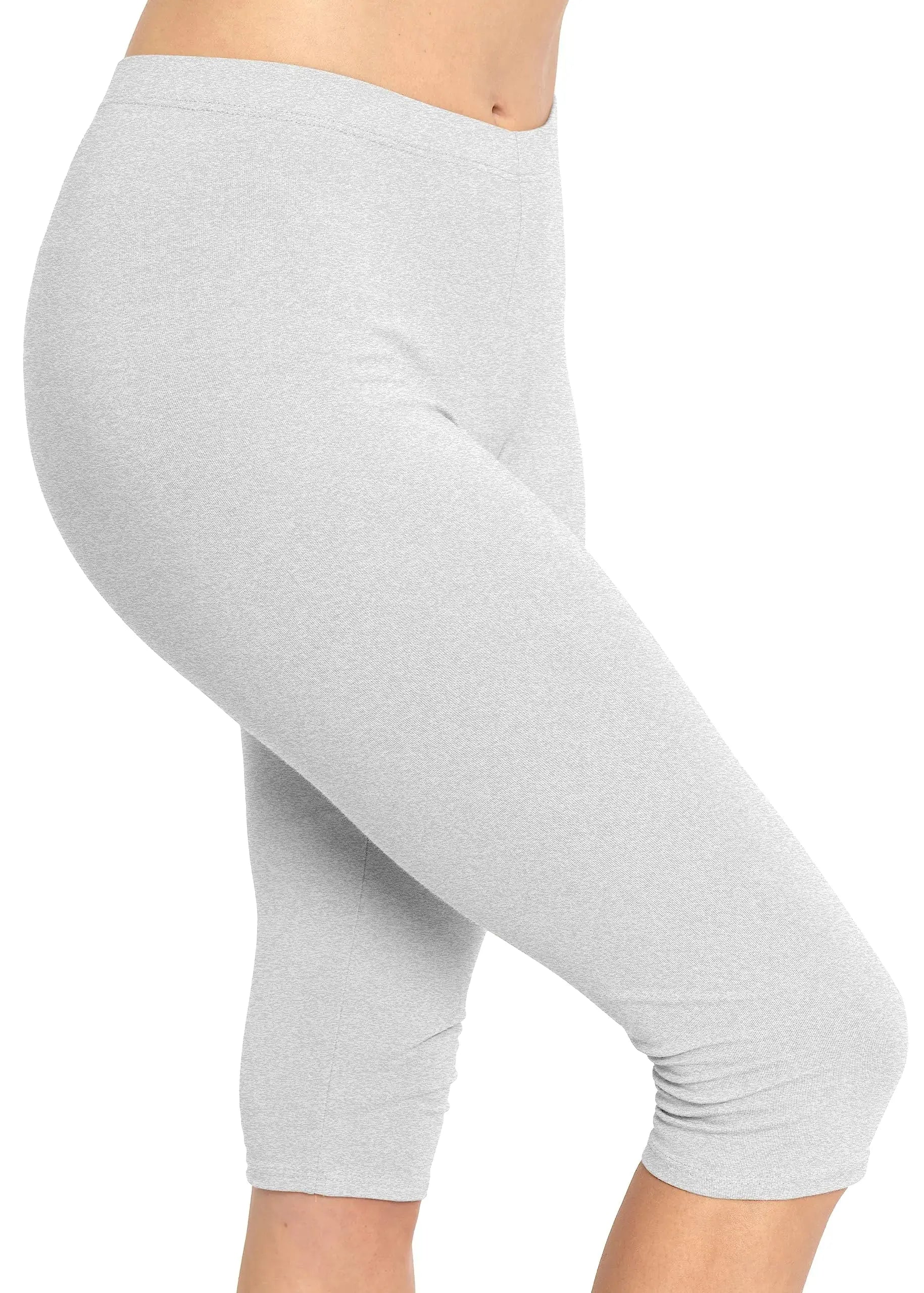 Women's and Plus Size Knee-Length and Ankle Length Leggings | X-Small- 7X Adult Knee Length Small Heather Gray My Store