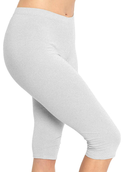 Women's and Plus Size Knee-Length and Ankle Length Leggings | X-Small- 7X Adult Knee Length Small Heather Gray My Store