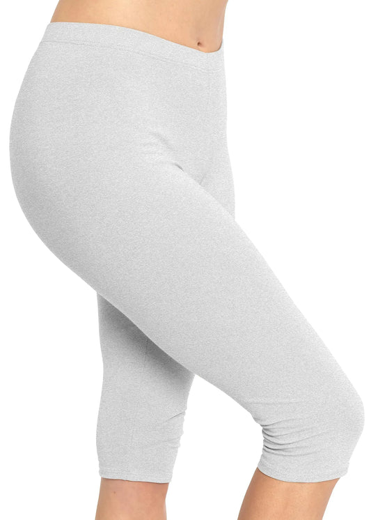 Women's and Plus Size Knee-Length and Ankle Length Leggings | X-Small- 7X Adult Knee Length Small Heather Gray My Store