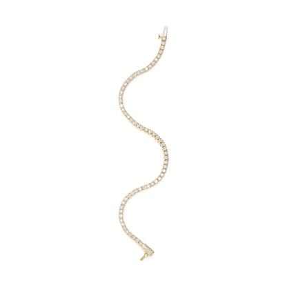 14K Yellow Gold 3.00 Cttw 4 Prong Set Round Brilliant Cut Diamond Tennis 7.25" Bracelet (J-K Color, I1-I2 Clarity) WEM Support (www.WEM.support)