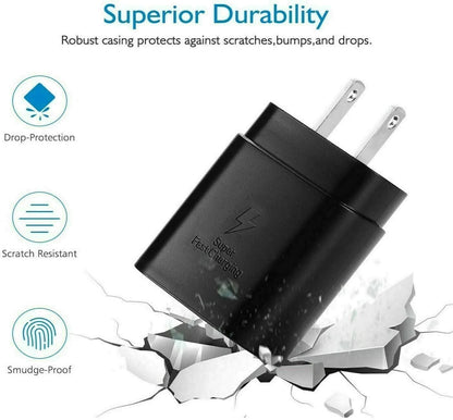 25w Super Fast Charger Type USB-C 10FT Cable For Samsung Galaxy S23 S22 S21 S20 WEM Support (www.WEM.support)