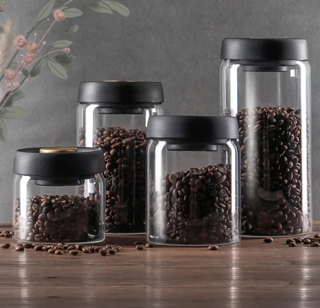 Conjunto de Potes de Vidro com Vedação a Vácuo
