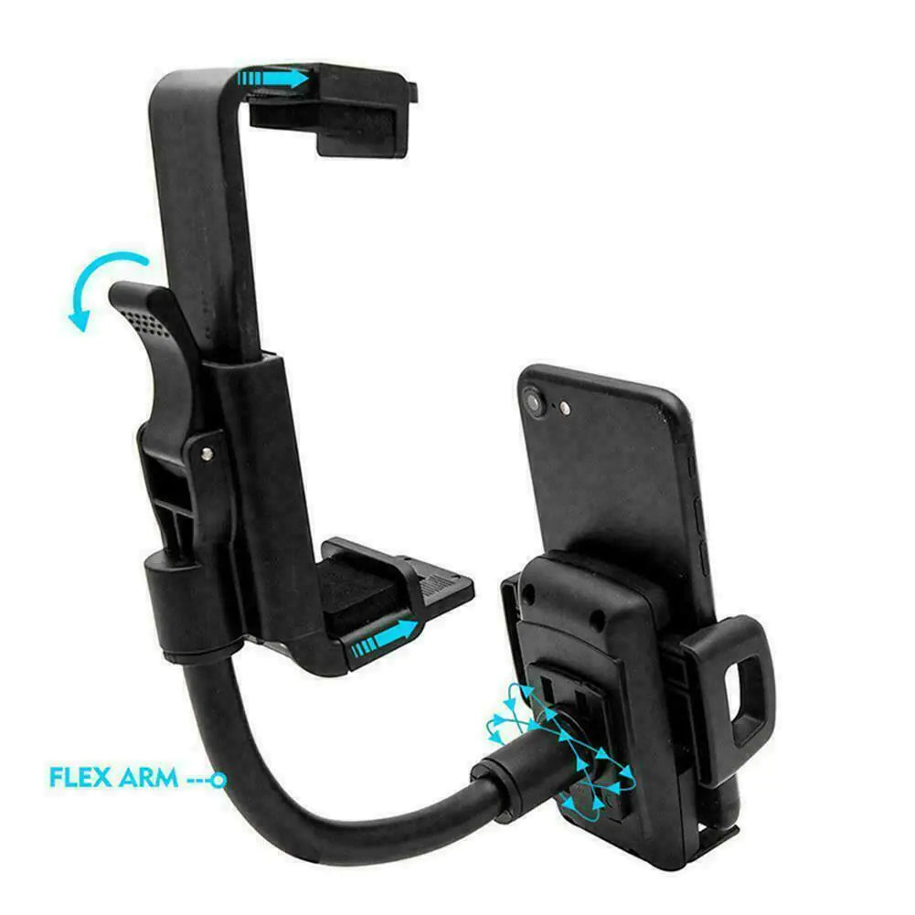 Universal 360° Car Rearview Mirror Mount Stand Holder Cradle For Cell Phone GPS WEM Support (www.WEM.support)