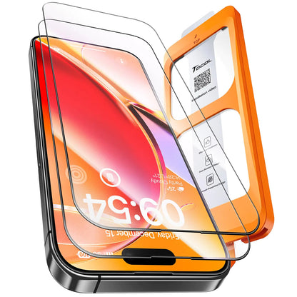 TOCOL for iPhone 13 Screen Protector [9H Hardness] [Military Grade Shatterproof] HD Tempered Glass Full Coverage Easy Installation 2 Pack