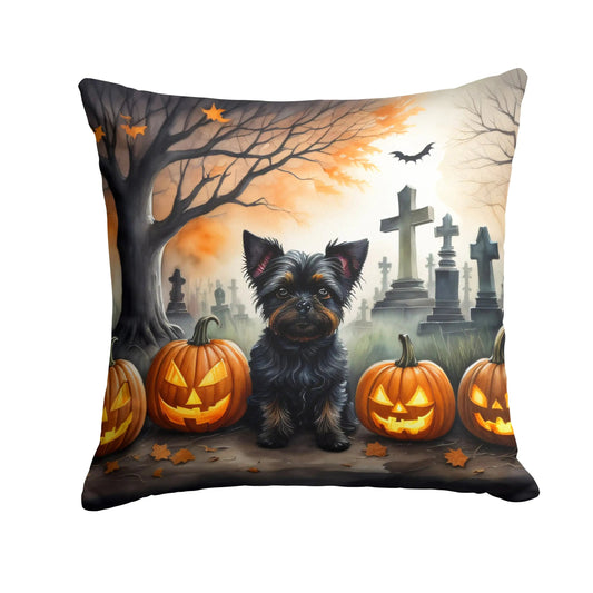 Affenpinscher Spooky Halloween Throw Pillow WEM Support (www.WEM.support)