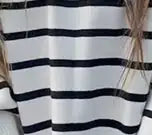 Striped Long-sleeved Sweater For Women WEM Support (www.WEM.support)