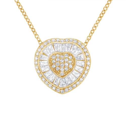 10KT Yellow Gold Diamond Heart Pendant Necklace (1/2 cttw, H-I Color, I1-I2 Clarity) WEM Support (www.WEM.support)