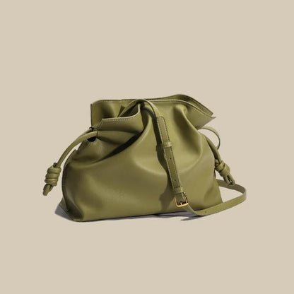 Women Fashion Pleated Cowhide Bag WEM Support (www.WEM.support)
