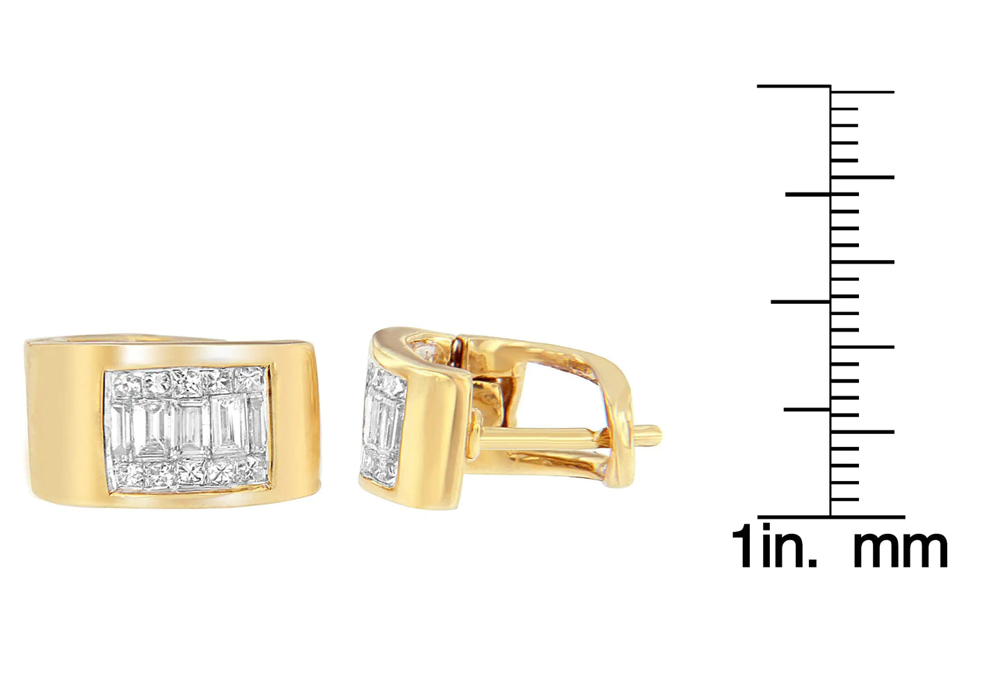 14K Yellow Gold 1/2 cttw Diamond Huggy Earrings (H-I, VS2-SI1) WEM Support (www.WEM.support)