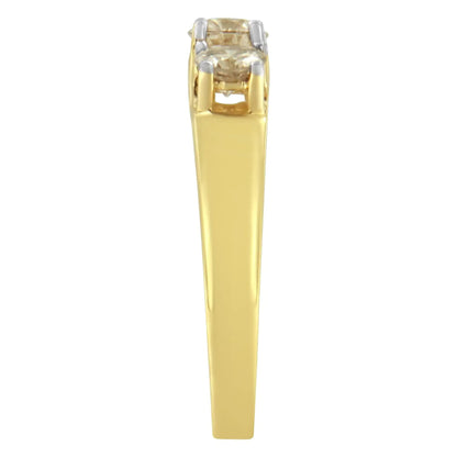 10K Yellow Gold Diamond 3-Stone Ring (1 Cttw, J-K Color, I1-I2 Clarity) WEM Support (www.WEM.support)