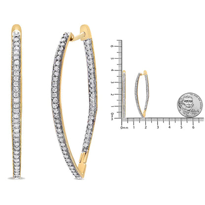 10k Yellow Gold Round Cut Diamond Earrings (1 cttw, I-J Color, I2-I3 Clarity) WEM Support (www.WEM.support)