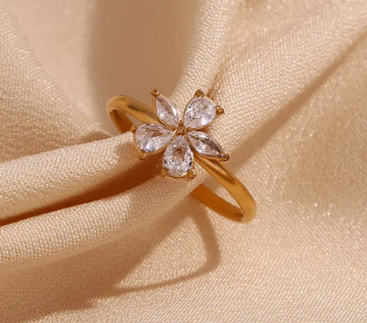Zircon Flower Petal Ring WEM Support (www.WEM.support)