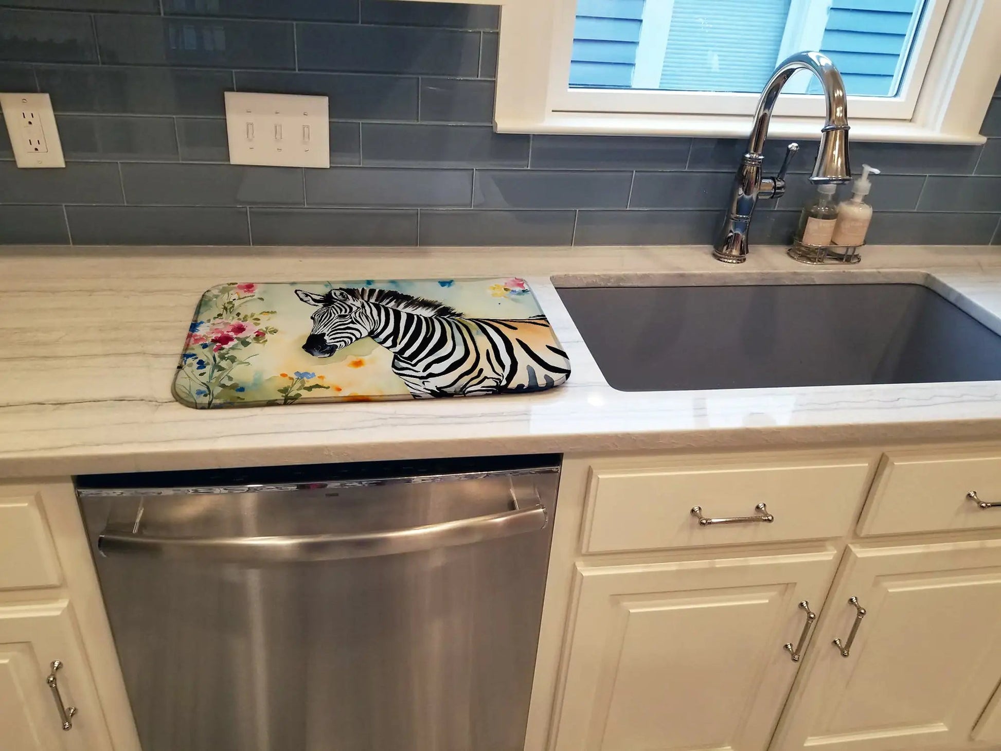 Zebra Dish Drying Mat WEM Support (www.WEM.support)