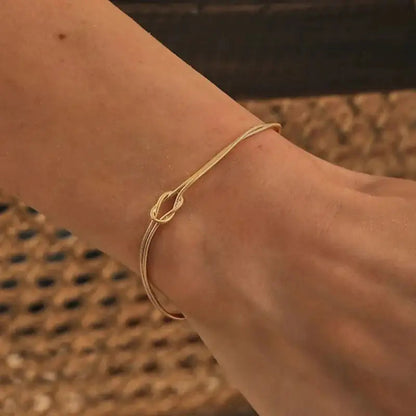 Stainless Steel Valentine's Day Knot Snake Chain Necklace Hand Knotted Bracelet WEM Support (www.WEM.support)