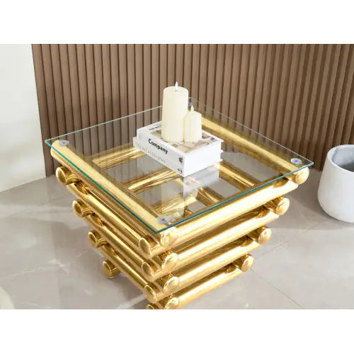 Square Modern Stainless Steel End Table WEM Support (www.WEM.support)