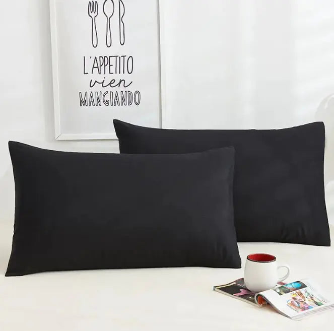 A Pair Of Pure Color Cotton Pillowcases WEM Support (www.WEM.support)