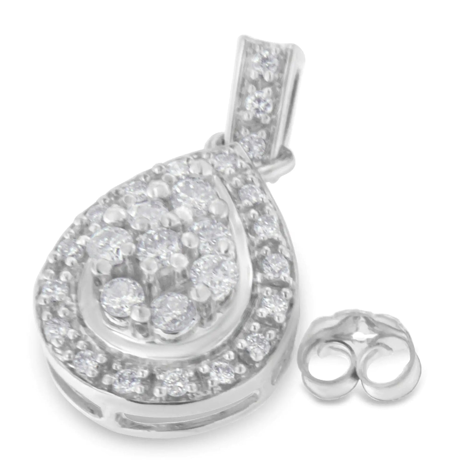 10k White Gold Round Cut Diamond Earrings (0.75 cttw, H-I Color, I1-I2 Clarity) WEM Support (www.WEM.support)