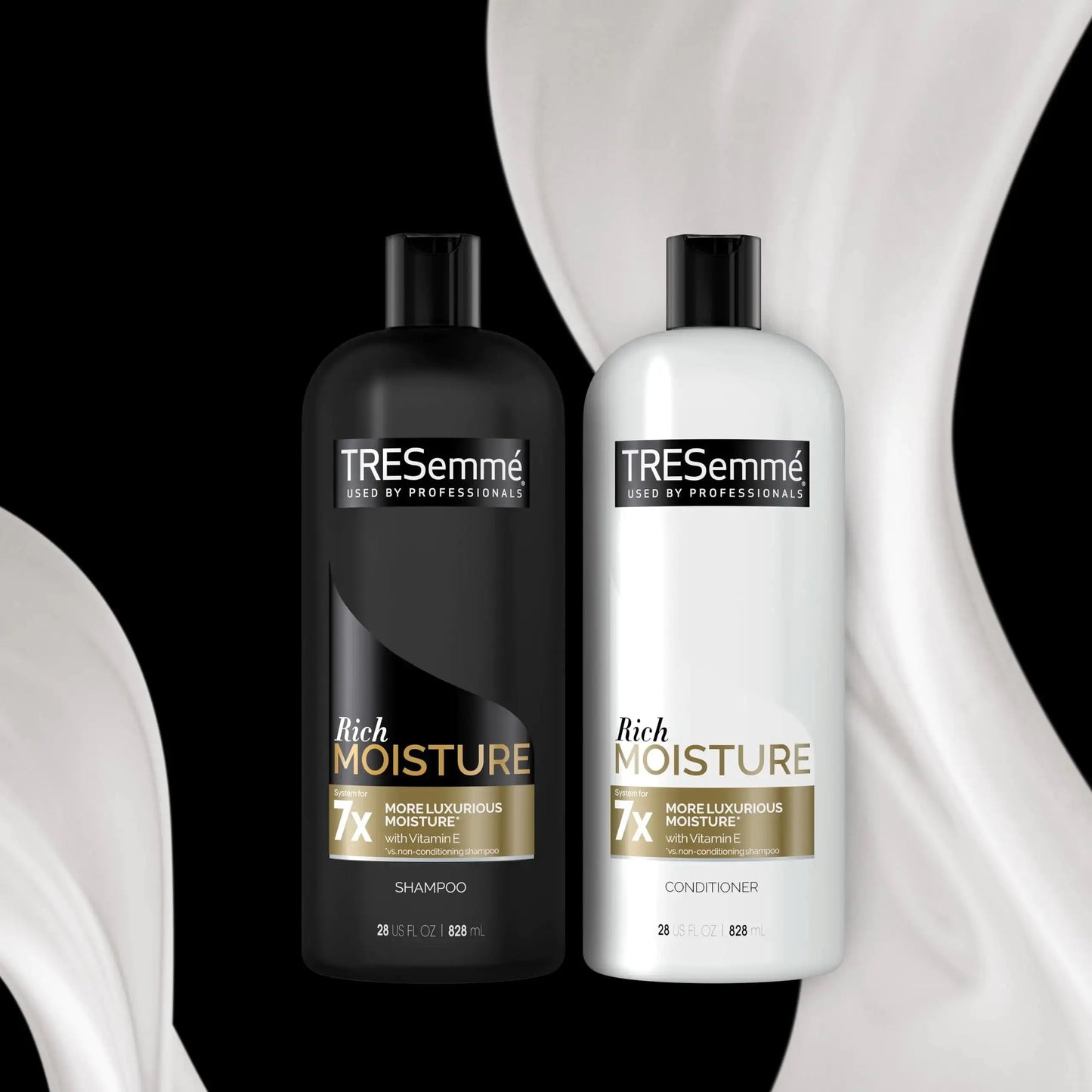 TRESemmé Rich Moisture Shampoo and Conditioner Rich Moisture Pack of 2 for Dry Hair Formulated With Vitamin E and Biotin 28 oz My Store