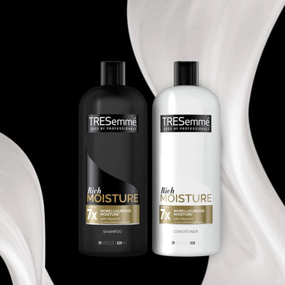 TRESemmé Rich Moisture Shampoo and Conditioner Rich Moisture Pack of 2 for Dry Hair Formulated With Vitamin E and Biotin 28 oz My Store